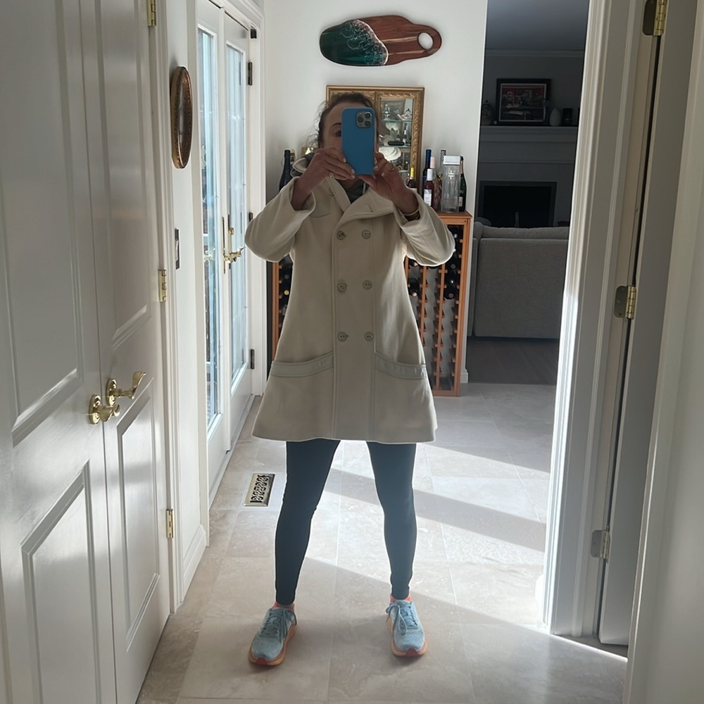 Mackage Winter White Wool Double-Breasted Coat. S